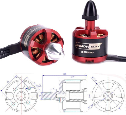 2212 Brushless Motor 2-3S 920kV (CCW/Silver)
