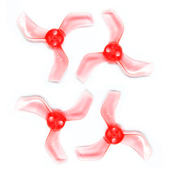 Gemfan 1635 40MM 3-Blade Propellers (4 Pairs) - 1.5mm Shaft - Clear Red