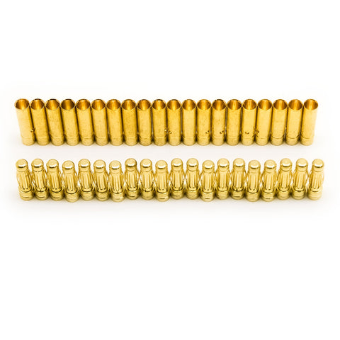 40pcs 3mm Bullet Connector Banana Plug 50A Rated (20x Male / 20x Female)