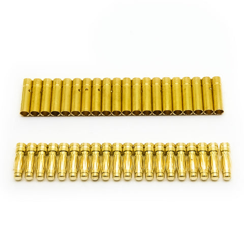 40pcs 3mm Bullet Connector Banana Plug 50A Rated (20x Male / 20x Female)