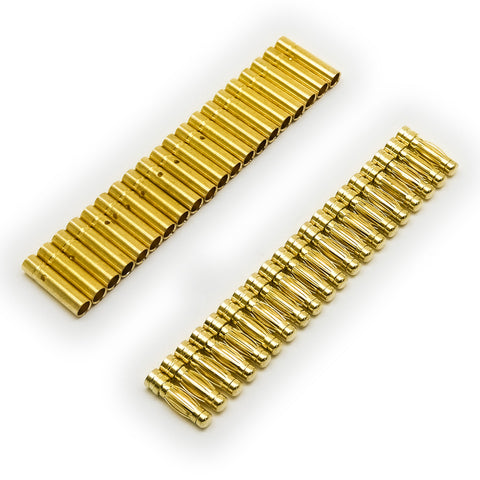 40pcs 3mm Bullet Connector Banana Plug 50A Rated (20x Male / 20x Female)