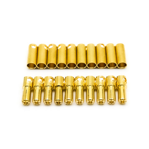 20pcs 5.5mm Bullet Connector Banana Plug 100A Rated (10x Male / 10x Female)