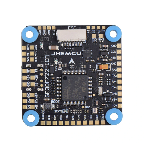 JHEMCU Flight Controller GF30F722-ICM F722 Baro OSD 5V 10V Dual BEC 3-8S