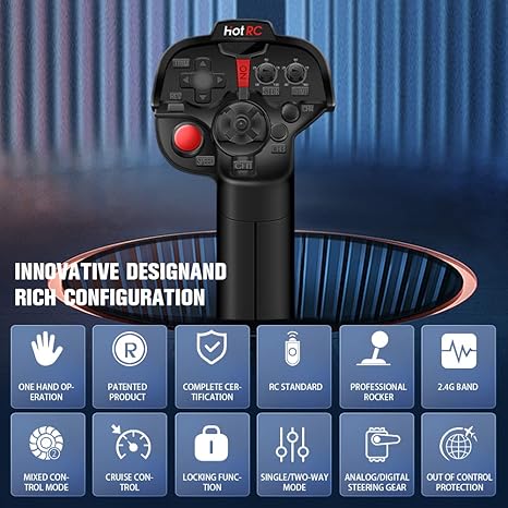 HotRC DS-4A 2.4G 4 Channel Single Hand RC Radio Transmitter with 4Ch Receiver