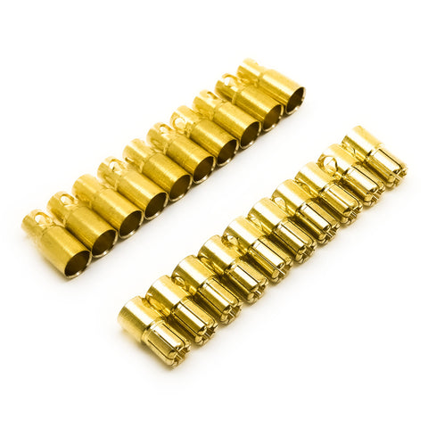 20pcs 6mm Bullet Connector Banana Plug 150A Rated (10x Male / 10x Female)