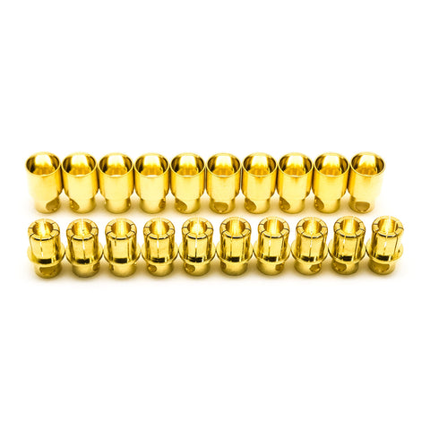 20pcs 8mm Bullet Connector Banana Plug 300A Rated (10x Male / 10x Female)