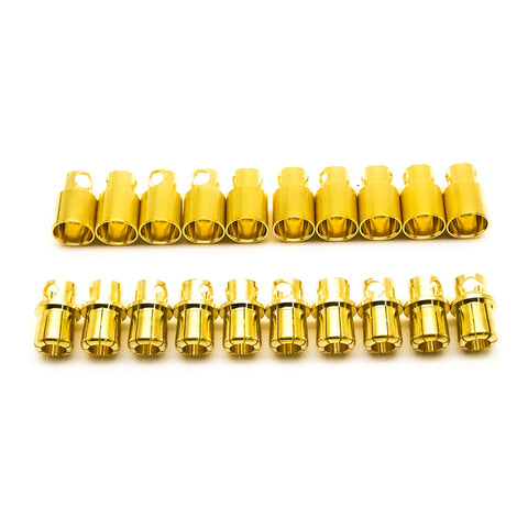 20pcs 8mm Bullet Connector Banana Plug 300A Rated (10x Male / 10x Female)