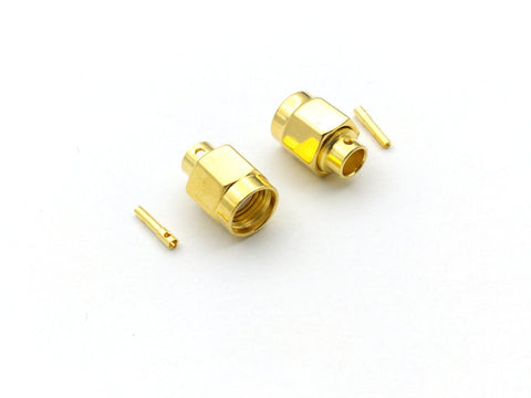 5pcs RG402 Connector Gold-Plated Brass Solder-Type RP-SMA Male