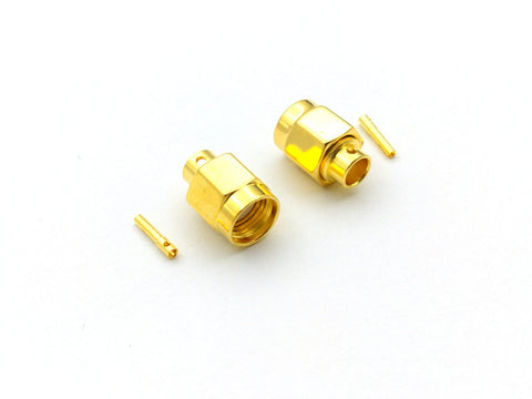 5pcs RG402 Connector Gold-Plated Brass Solder-Type RP-SMA Male
