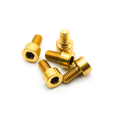 5pcs M3 3mm Socket Head Titanium Hex Screw TC4 Alloy (Variety Length/Color)