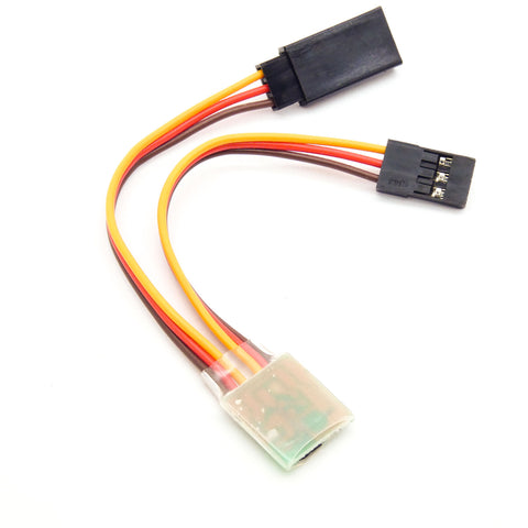Micro 5A Servo Signal Reverser (3.6V to 24V) with Female and Male Servo Connectors
