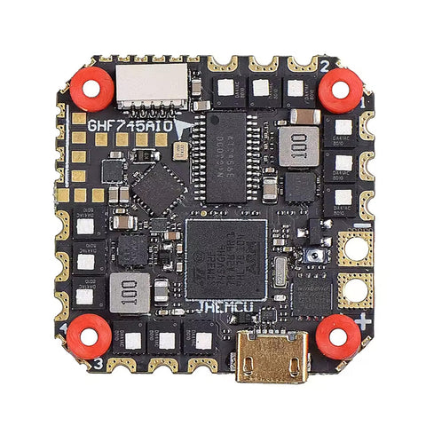 JHEMCU GHF745AIO F745 Flight Controller BLHELI32 G071 40A 4-in-1 ESC 25.5x25.5mm 3-6S