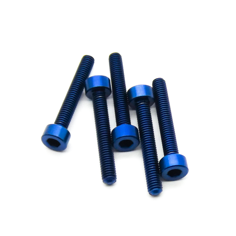 5pcs M3 3mm Socket Head Titanium Hex Screw TC4 Alloy (Variety Length/Color)
