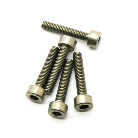 5pcs M3 3mm Socket Head Titanium Hex Screw TC4 Alloy (Variety Length/Color)