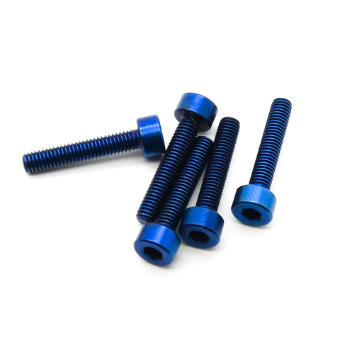 5pcs M3 3mm Socket Head Titanium Hex Screw TC4 Alloy (Variety Length/Color)