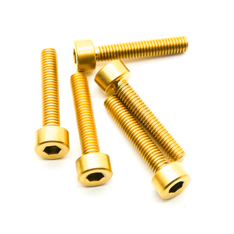 5pcs M3 3mm Socket Head Titanium Hex Screw TC4 Alloy (Variety Length/Color)