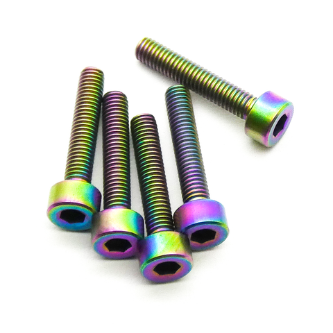 5pcs M3 3mm Socket Head Titanium Hex Screw TC4 Alloy (Variety Length/Color)