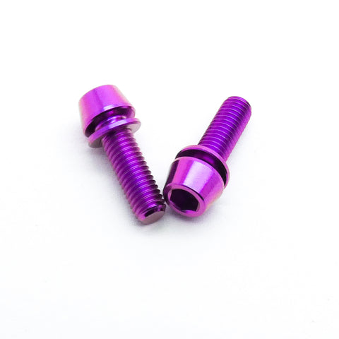 5pcs M5x16mm Titanium Cone Socket Head Hex Screw TC4 Alloy (Anodized Pink)