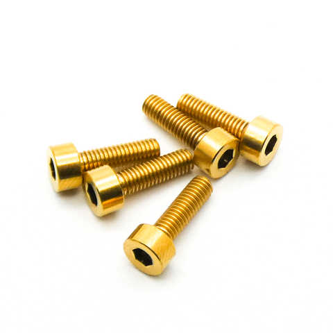 5pcs M3 3mm Socket Head Titanium Hex Screw TC4 Alloy (Variety Length/Color)