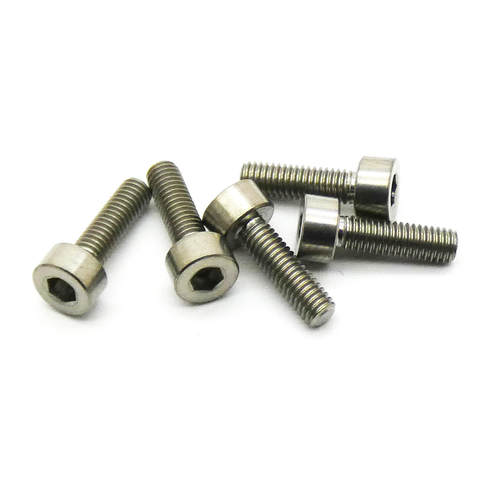 5pcs M3 3mm Socket Head Titanium Hex Screw TC4 Alloy (Variety Length/Color)