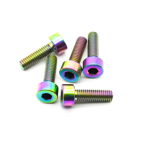 5pcs M3 3mm Socket Head Titanium Hex Screw TC4 Alloy (Variety Length/Color)
