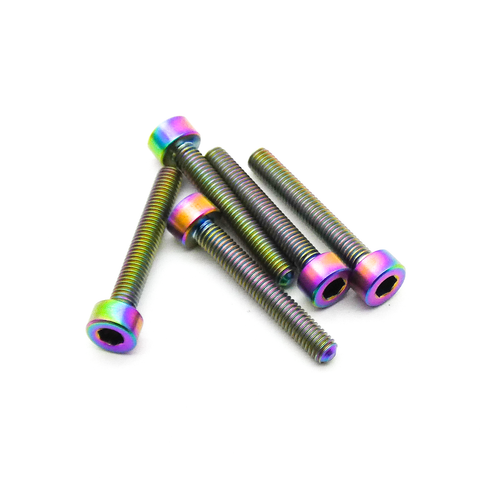 5pcs M3 3mm Socket Head Titanium Hex Screw TC4 Alloy (Variety Length/Color)