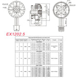 4pcs Happymodel EX1202.5 1-4S Brushless Motor 1.5mm Shaft (6400KV/8000KV) (2x CW / 2x CCW)