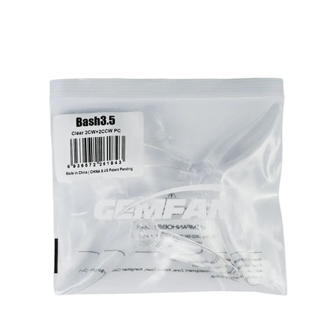 Gemfan 3.5x2.5x3 Bash 3525 3.5 Inch 3-Blade 3mm Shaft Propeller Set (2x CW / 2x CCW)