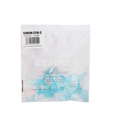 Gemfan 2.2x1.6x3 2216 2.2 Inch 3-Blade 1.5mm Shaft Propeller Set (4x CW / 4x CCW)