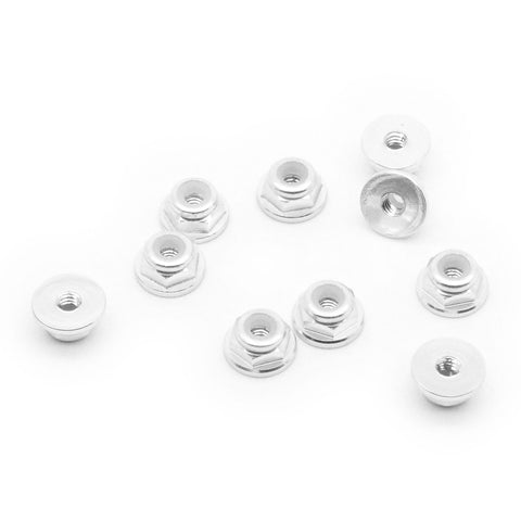 10pcs M3 Flange Locking Hex Nuts Nylon Insert Anodized Aluminum