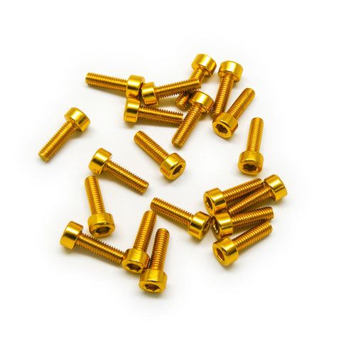 20pcs M3 Socket Head Cap Machine Screws 6063 Aluminum (Multiple Length / Colors)