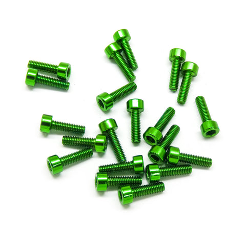 20pcs M3 Socket Head Cap Machine Screws 6063 Aluminum (Multiple Length / Colors)