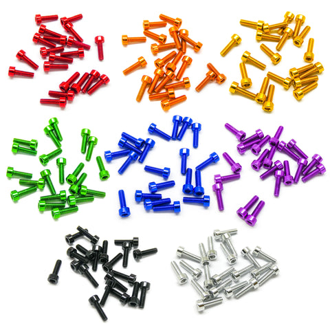 20pcs M3 Socket Head Cap Machine Screws 6063 Aluminum (Multiple Length / Colors)
