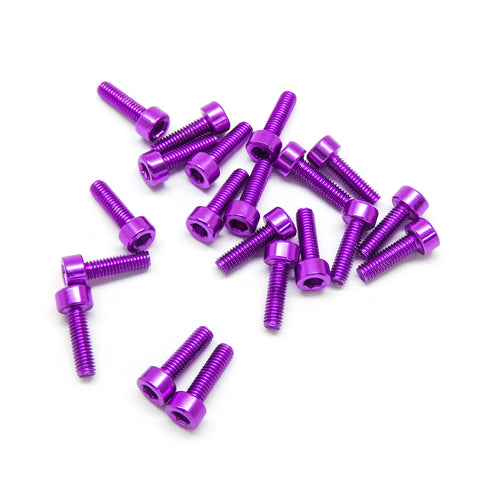 20pcs M3 Socket Head Cap Machine Screws 6063 Aluminum (Multiple Length / Colors)