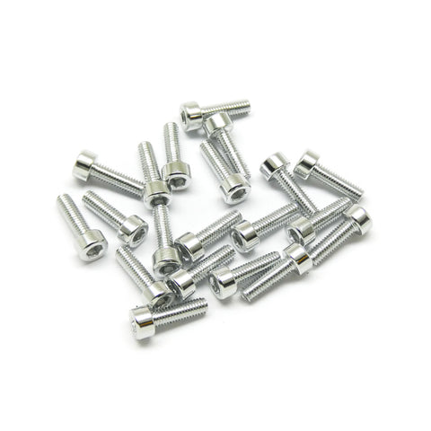 20pcs M3 Socket Head Cap Machine Screws 6063 Aluminum (Multiple Length / Colors)