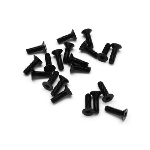 20pcs M3 Countersunk Screws Anodized 6063 Aluminum Hex (Option Length / Color)