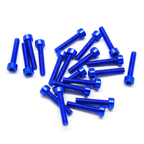 20pcs M3 Socket Head Cap Machine Screws 6063 Aluminum (Multiple Length / Colors)