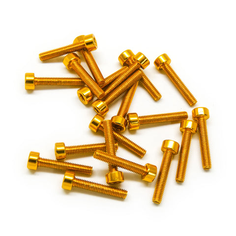 20pcs M3 Socket Head Cap Machine Screws 6063 Aluminum (Multiple Length / Colors)