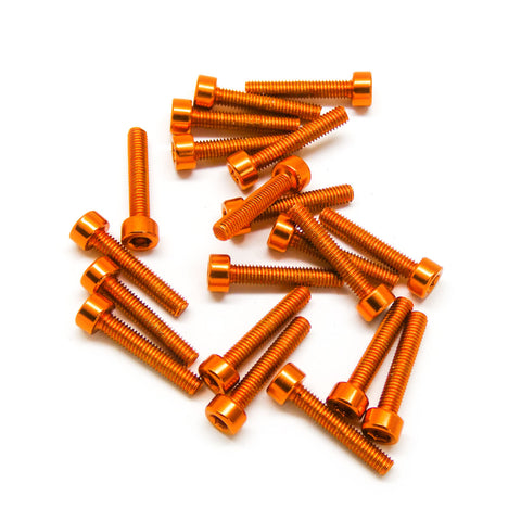 20pcs M3 Socket Head Cap Machine Screws 6063 Aluminum (Multiple Length / Colors)