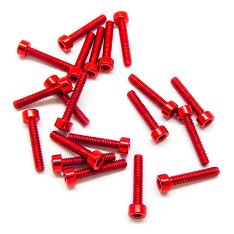 20pcs M3 Socket Head Cap Machine Screws 6063 Aluminum (Multiple Length / Colors)