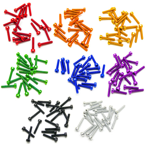 20pcs M3 Socket Head Cap Machine Screws 6063 Aluminum (Multiple Length / Colors)