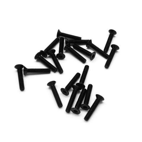 20pcs M3 Countersunk Screws Anodized 6063 Aluminum Hex (Option Length / Color)