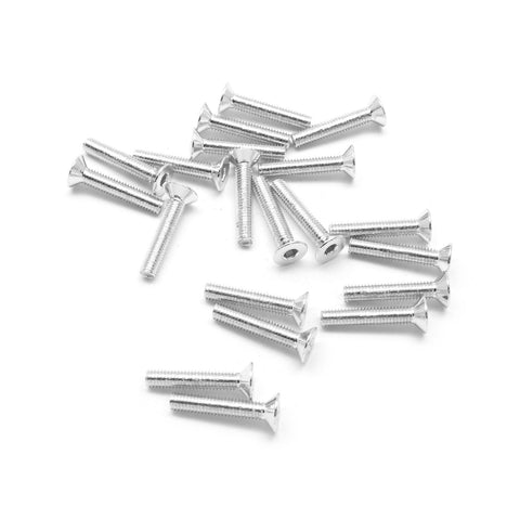 20pcs M3 Countersunk Screws Anodized 6063 Aluminum Hex (Option Length / Color)