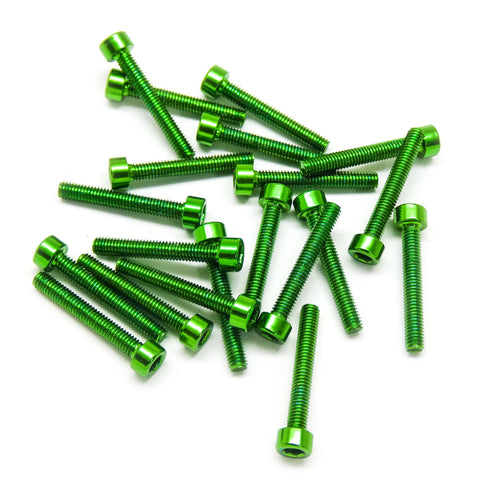 20pcs M3 Socket Head Cap Machine Screws 6063 Aluminum (Multiple Length / Colors)