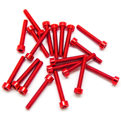 20pcs M3 Socket Head Cap Machine Screws 6063 Aluminum (Multiple Length / Colors)