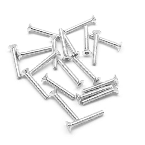 20pcs M3 Countersunk Screws Anodized 6063 Aluminum Hex (Option Length / Color)