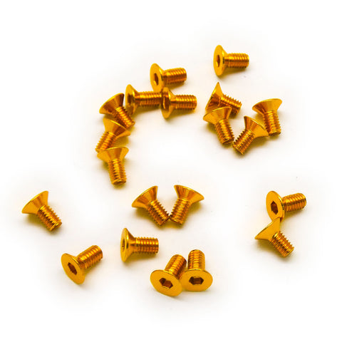 20pcs M3 Countersunk Screws Anodized 6063 Aluminum Hex (Option Length / Color)