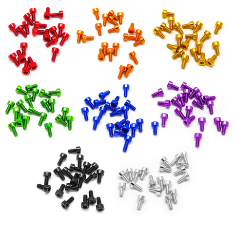 20pcs M3 Socket Head Cap Machine Screws 6063 Aluminum (Multiple Length / Colors)