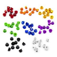 10pcs M4 Aluminum Locking Hex Nuts with Nylon Lock Insert Anodized Color Options