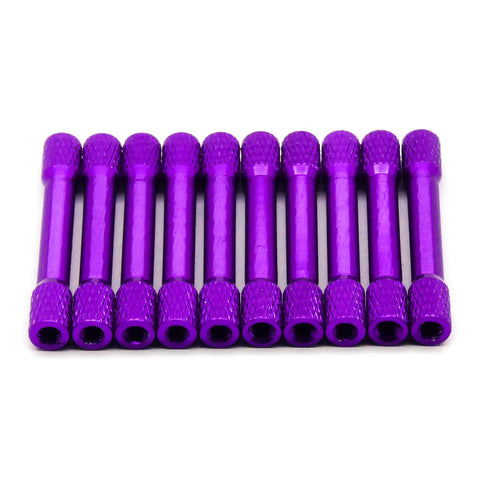 10pcs M3 35mm Knurled Aluminum Standoff Spacer (Purple)
